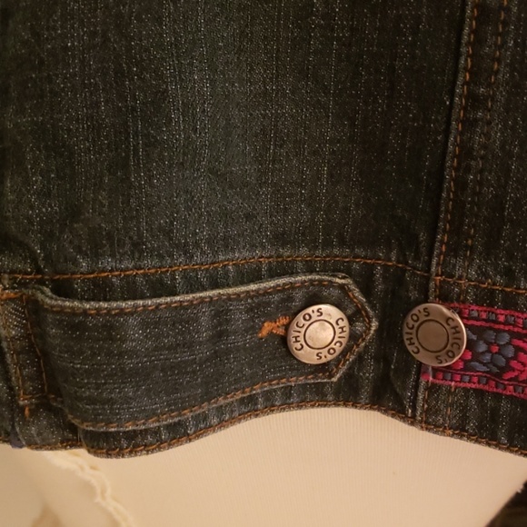 Chico's Embellished Denim. Jacket in size 1 - Picture 7 of 7